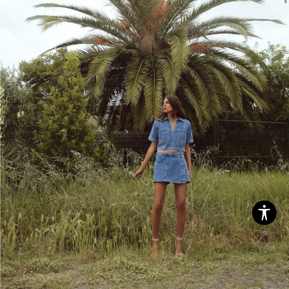Zara sold out Z1975 WRAP DENIM SKORT